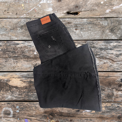BLACK DENIM FLARE BELLBOTTOMS