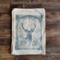 Stag with Roses Canvas Print - Elegant Deer Portrait with Ornate Frame