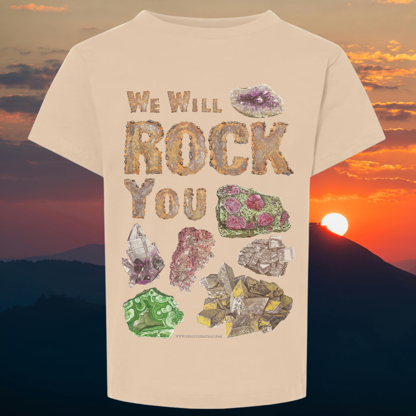 WE WILL ROCK YOU TEE T SHIRT Custom Mineral & Rock Sweatshirt Rockhound