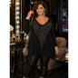 Black Rhinestone Embellished Women's Top