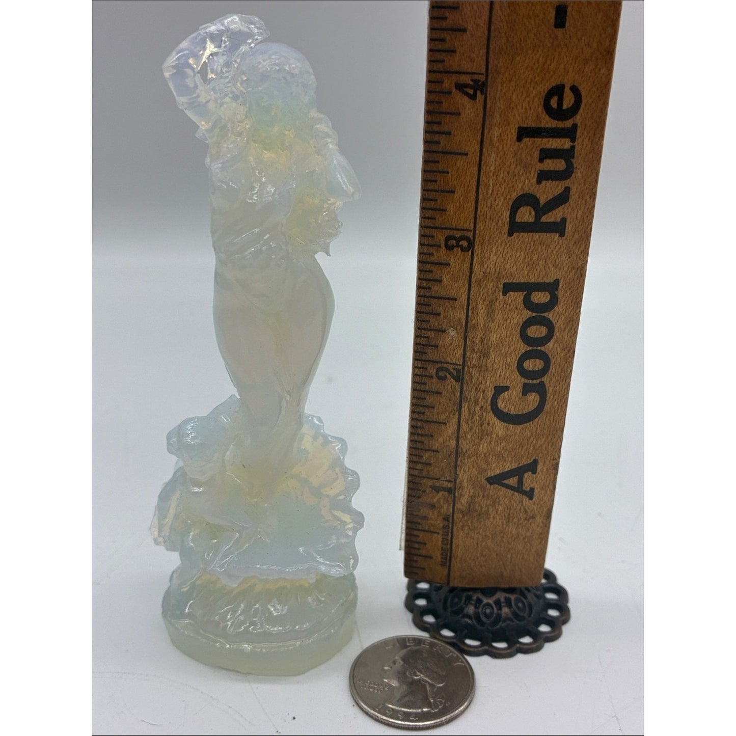 Opalescent Glass Figurine - Iridescent Female Sculpture ROCK