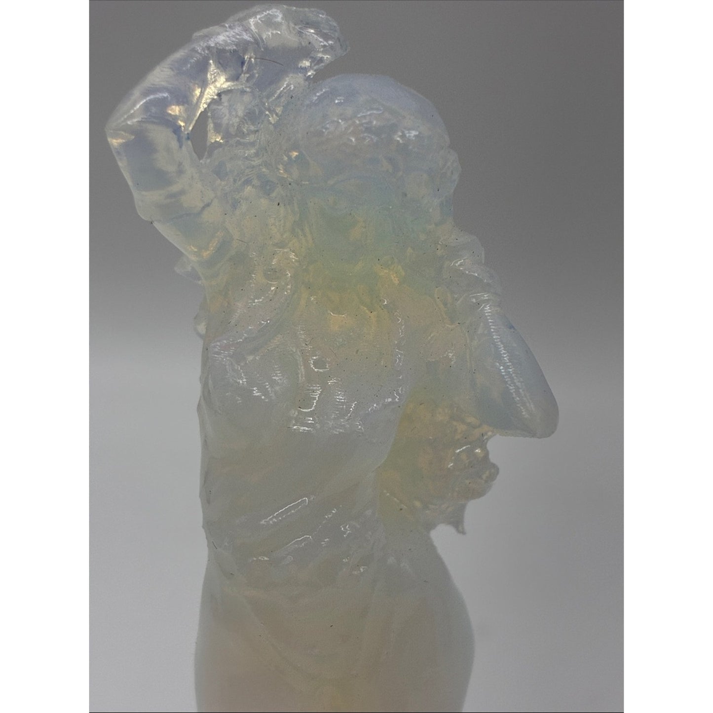 Opalescent Glass Figurine - Iridescent Female Sculpture ROCK