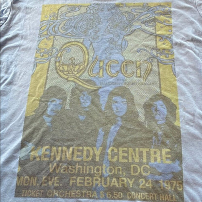 Vintage Style Queen Concert Tee - Blue and Yellow T-Shirt