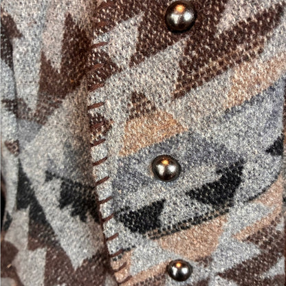 L&B Patterned Knit Cardigan - Gray & Brown
