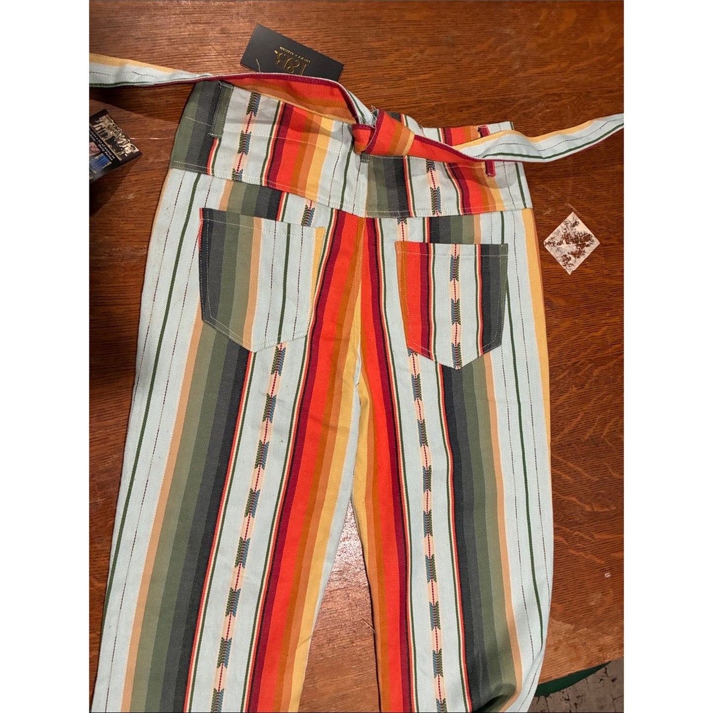 Boho Western Serape Stripe Bell Bottom Pants