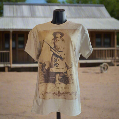 Miss Annie Oakley Vintage T-Shirt - Sure Shot Cabinet Portrait Design