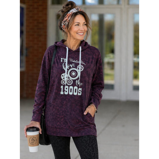 Simply Southern Maroon Graphic Hoodie Dress