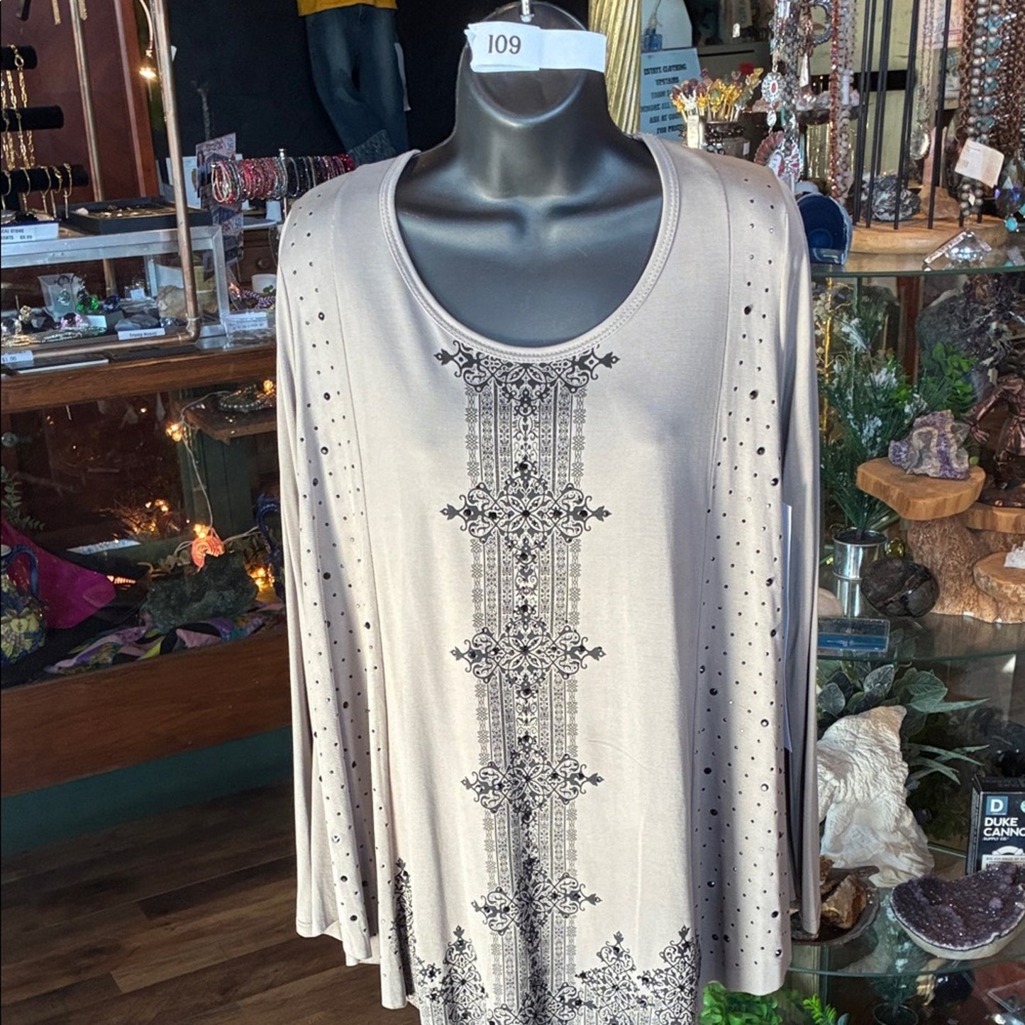 Elegant Beige and Black Women's Top