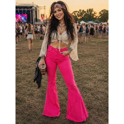 Women’s Flare Jeans in Hot Pink