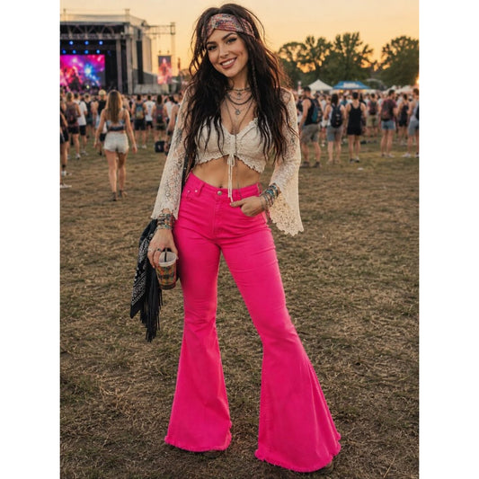 Women’s Flare Jeans in Hot Pink