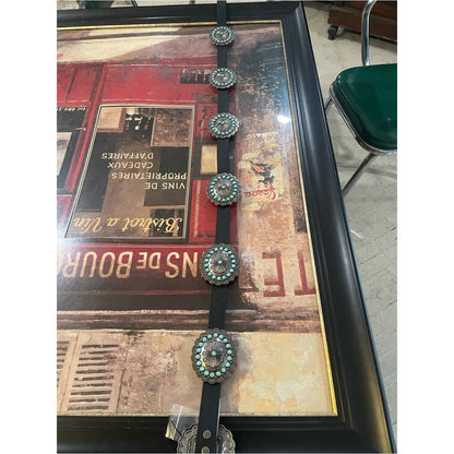 Western Concho Belt with Turquoise Accents