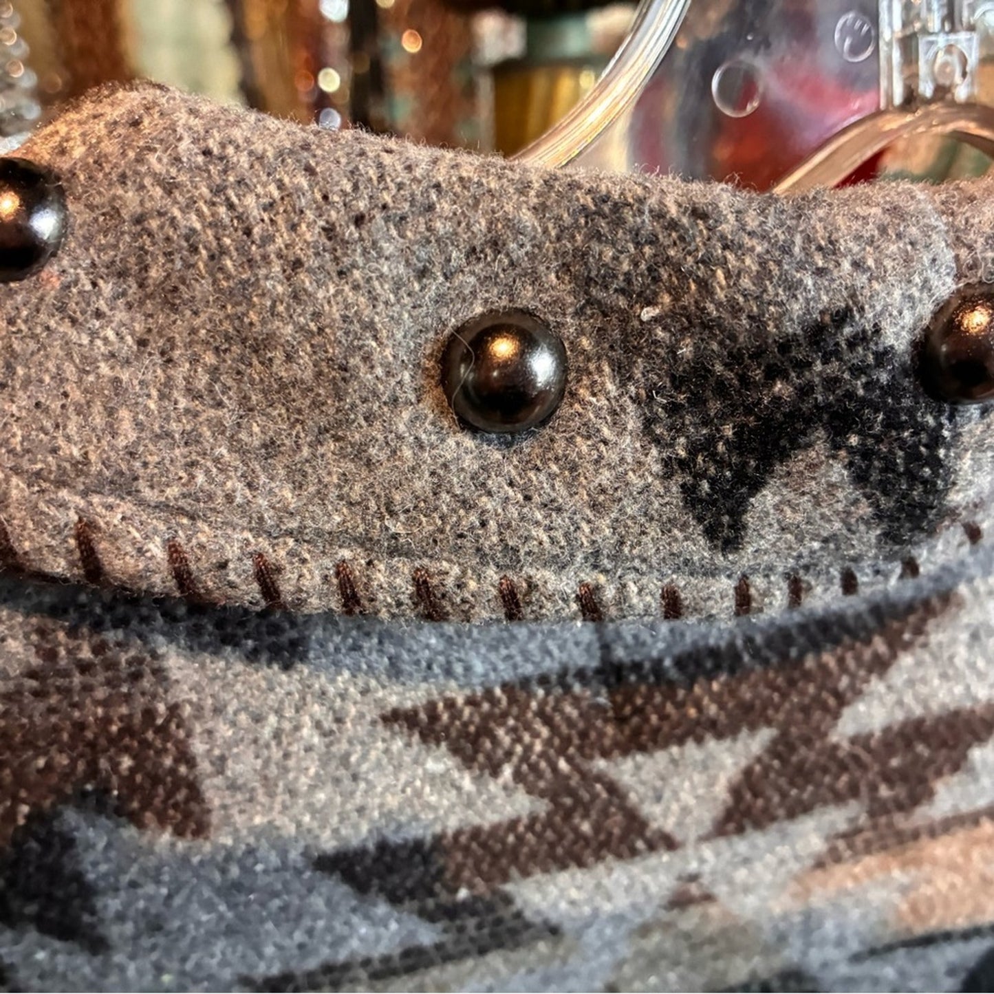 L&B Patterned Knit Cardigan - Gray & Brown