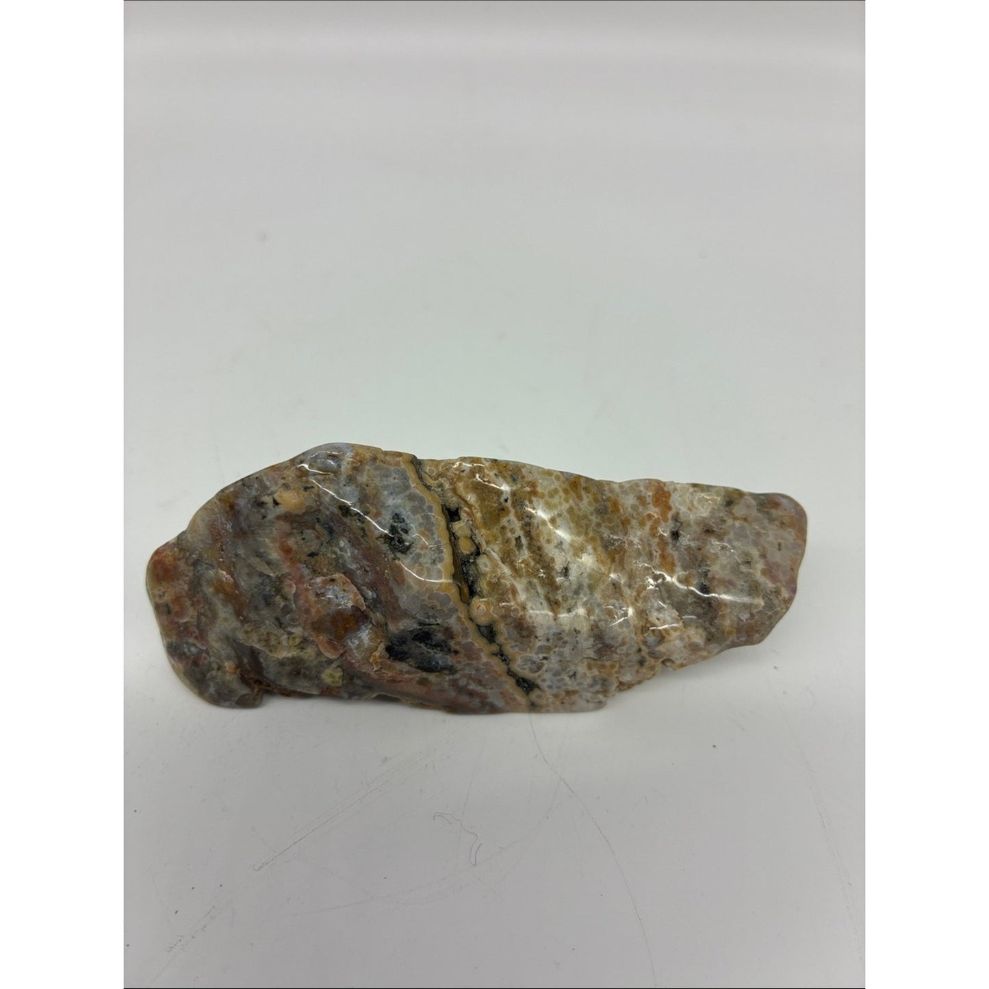 Polychrome Ocean Jasper Decorative Stone Slice - Natural Multicolor ROCK