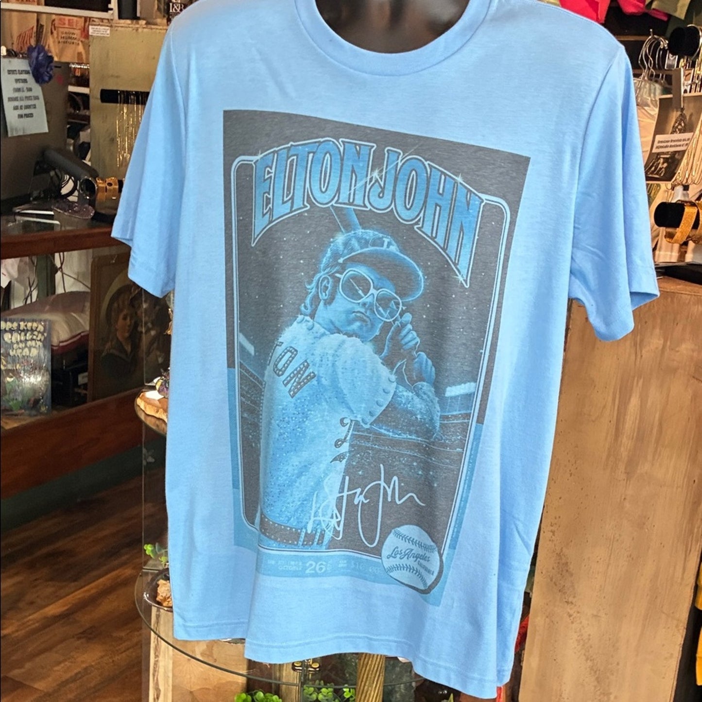 Elton John Blue Graphic Tee, Concert T-Shirt