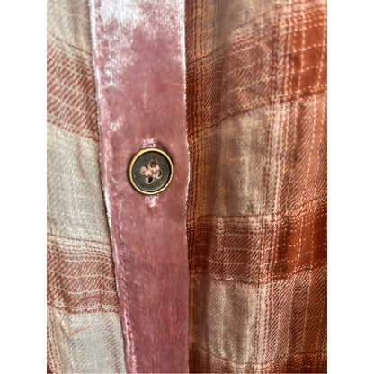 ODDY Sleeveless Plaid Maxi Dress in Dusty Rose & Cream