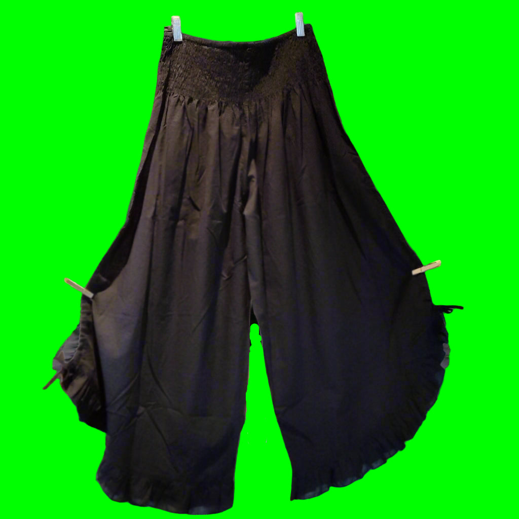 Elegant Black Ruffle Pants