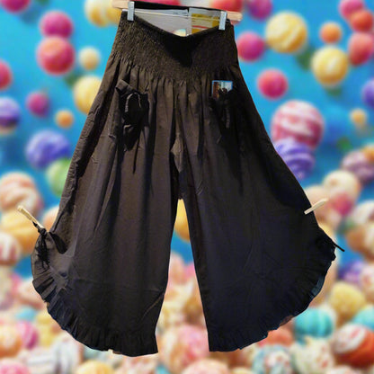Elegant Black Ruffle Pants