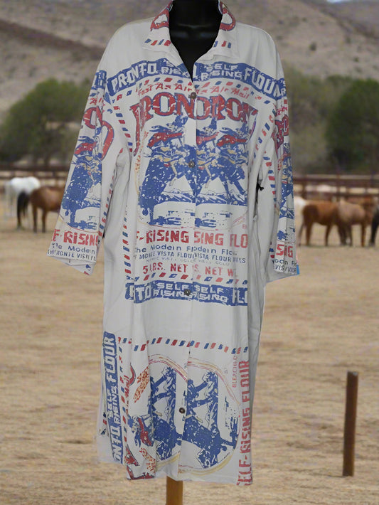 PRONTO Bucking Bronco Flour Sack Long Duster Jacket