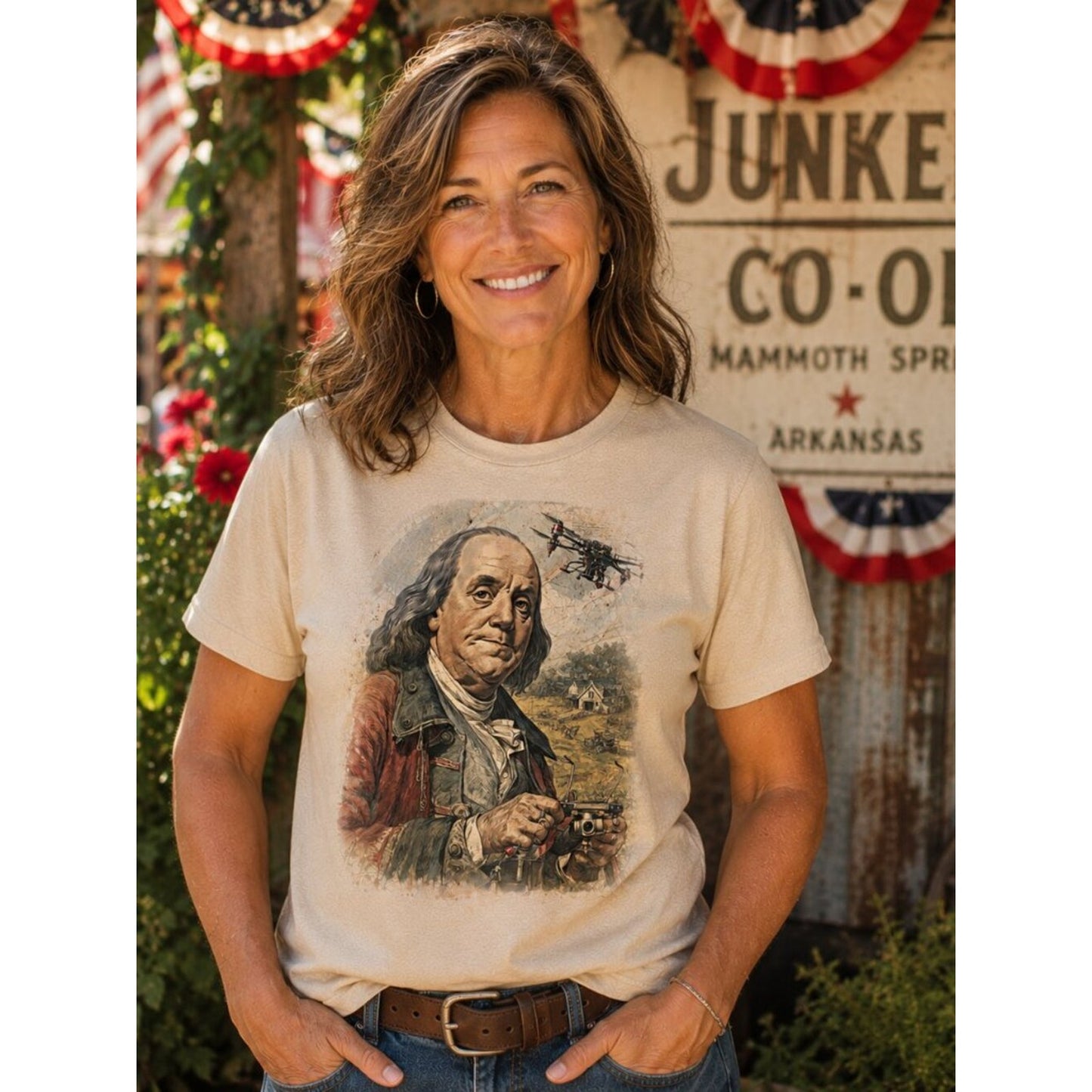 Hatman's Original Luxury Tee Benjamin Franklin Meets the Future