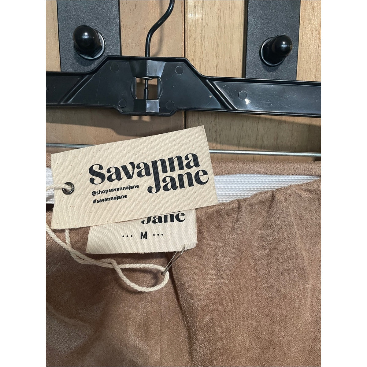 Savanna Jane Tan Suede-Look Wide Leg Pants