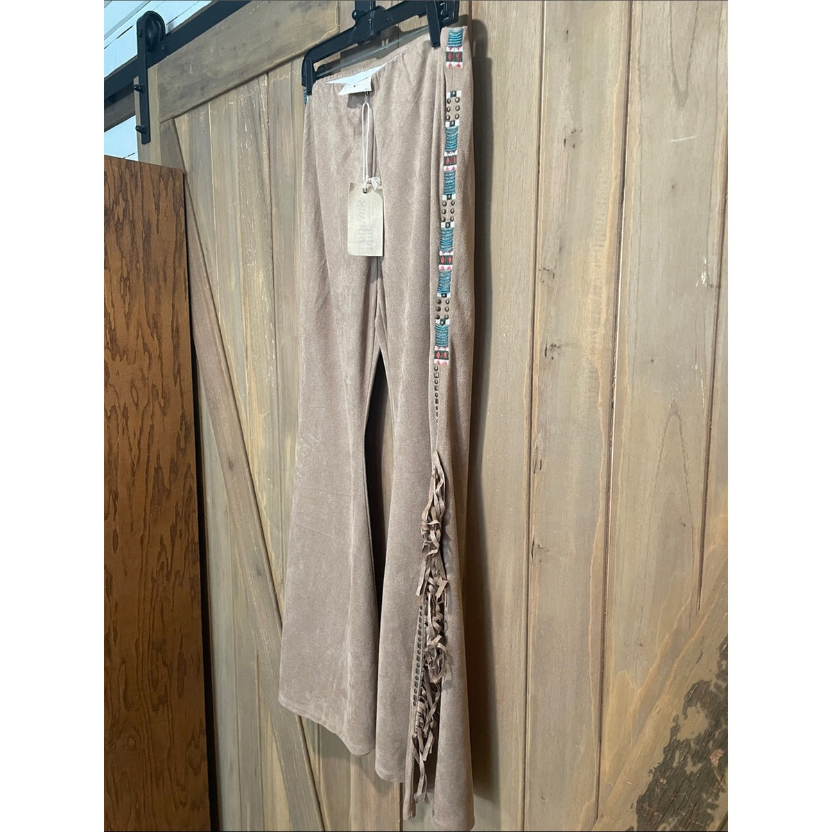 Savanna Jane Tan Suede-Look Wide Leg Pants