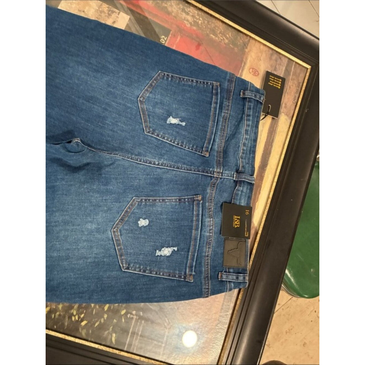 Lucky & Blessed Dark Blue Denim Flare Maxi Jeans plus size