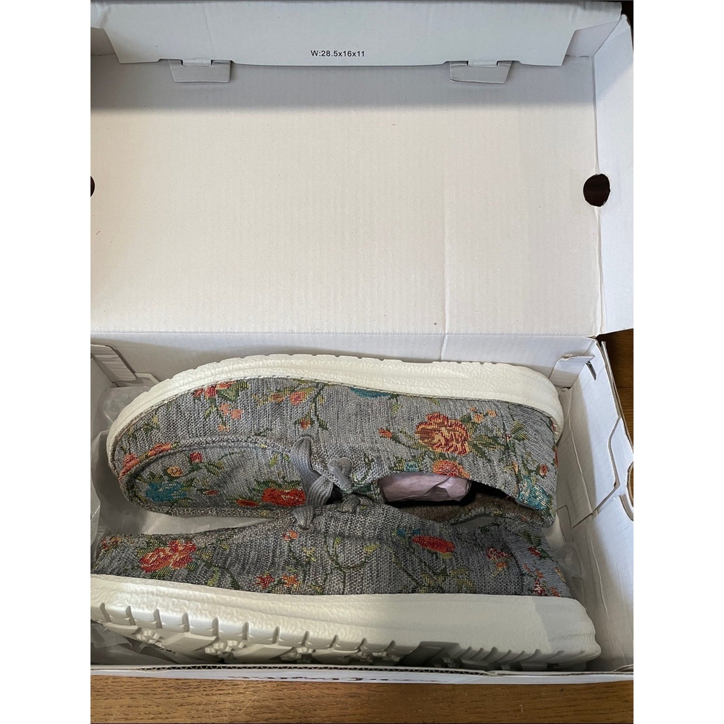 Gypsy Jazz Gray Floral Knit Slip-On Flats