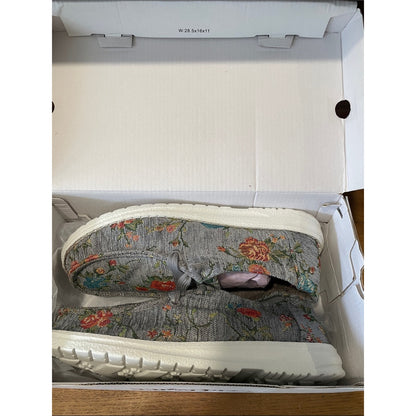 Gypsy Jazz Gray Floral Knit Slip-On Flats