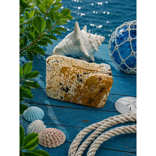 Polished Ocean Jasper Slab - Brown and Cream Rock