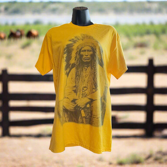 Vintage Native American Chief T-Shirt - Historical Portrait Design