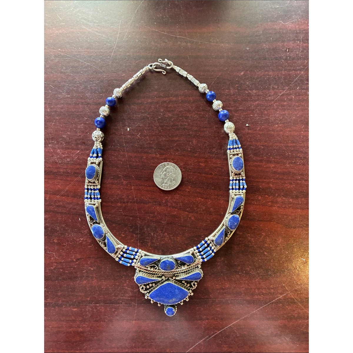 Blue Statement Stone Necklace - Women's Fashion Jewelry