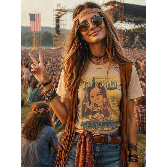 Janis Joplin Vintage T-Shirt Concert Tee