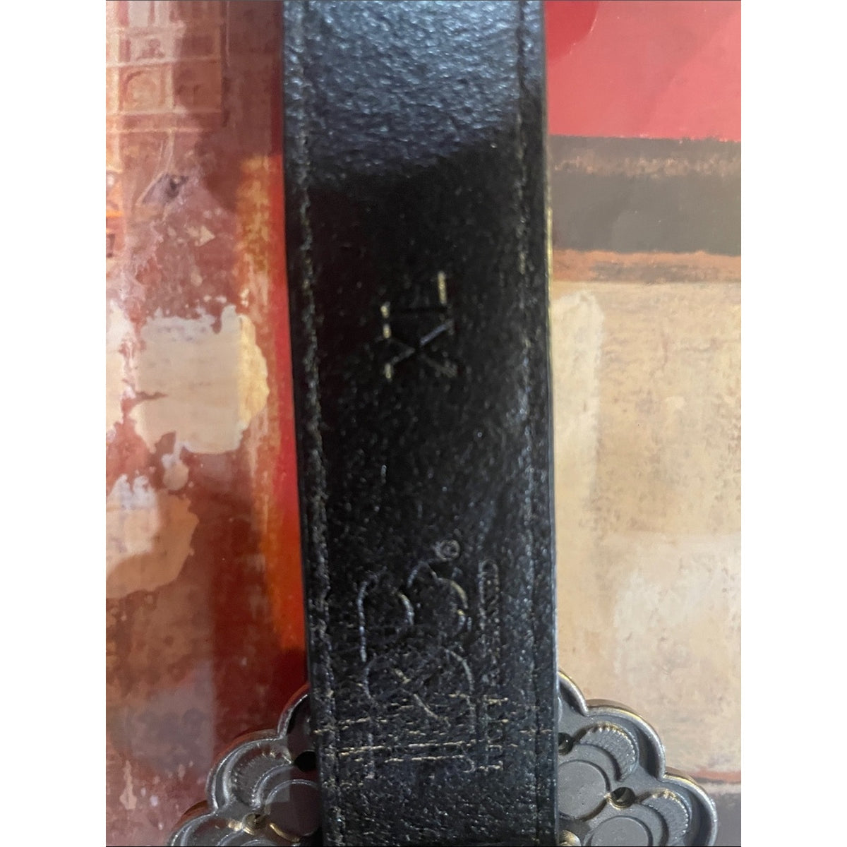 L&B Black Belt with Turquoise-Blue Conchos