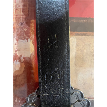 L&B Black Belt with Turquoise-Blue Conchos