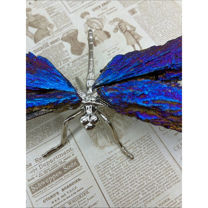 Iridescent Blue Purple Gold Titanium Crystal Display Rock