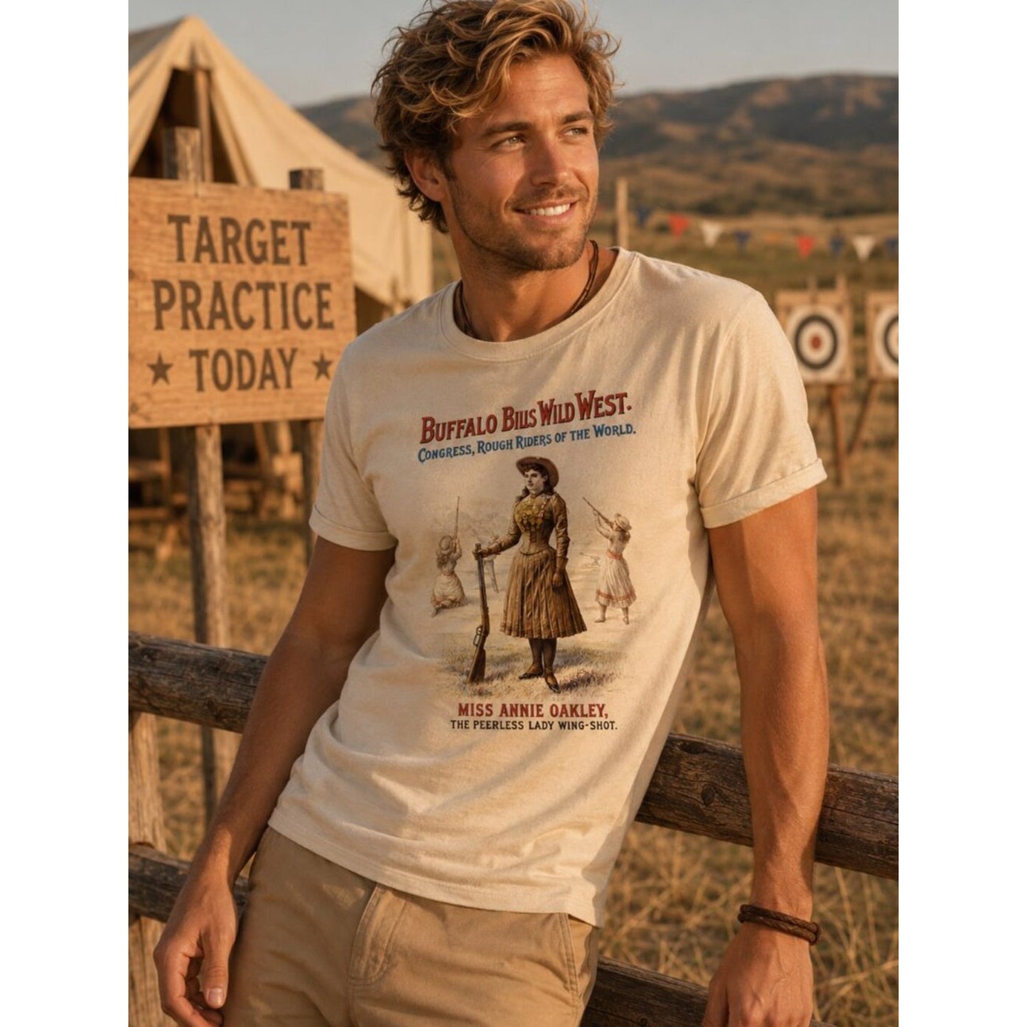Buffalo Bill’s Wild West Vintage AnnieHATMAN ORIGINALS VINTAGE STYLE T SHIRT TEE