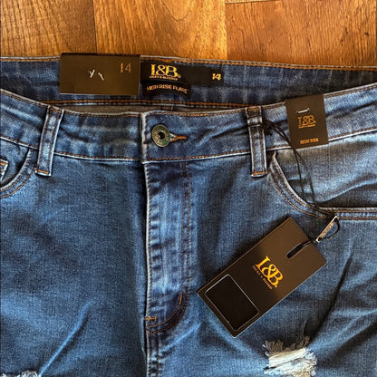 🔥 L&B Flare Jeans – Distressed High-Rise Denim with Extreme Frayed Bell Bottoms