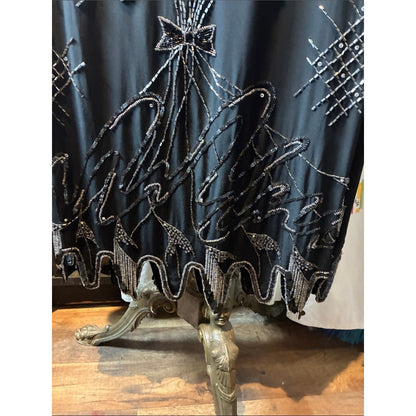 Argent Embellished Black Beaded Evening Dress