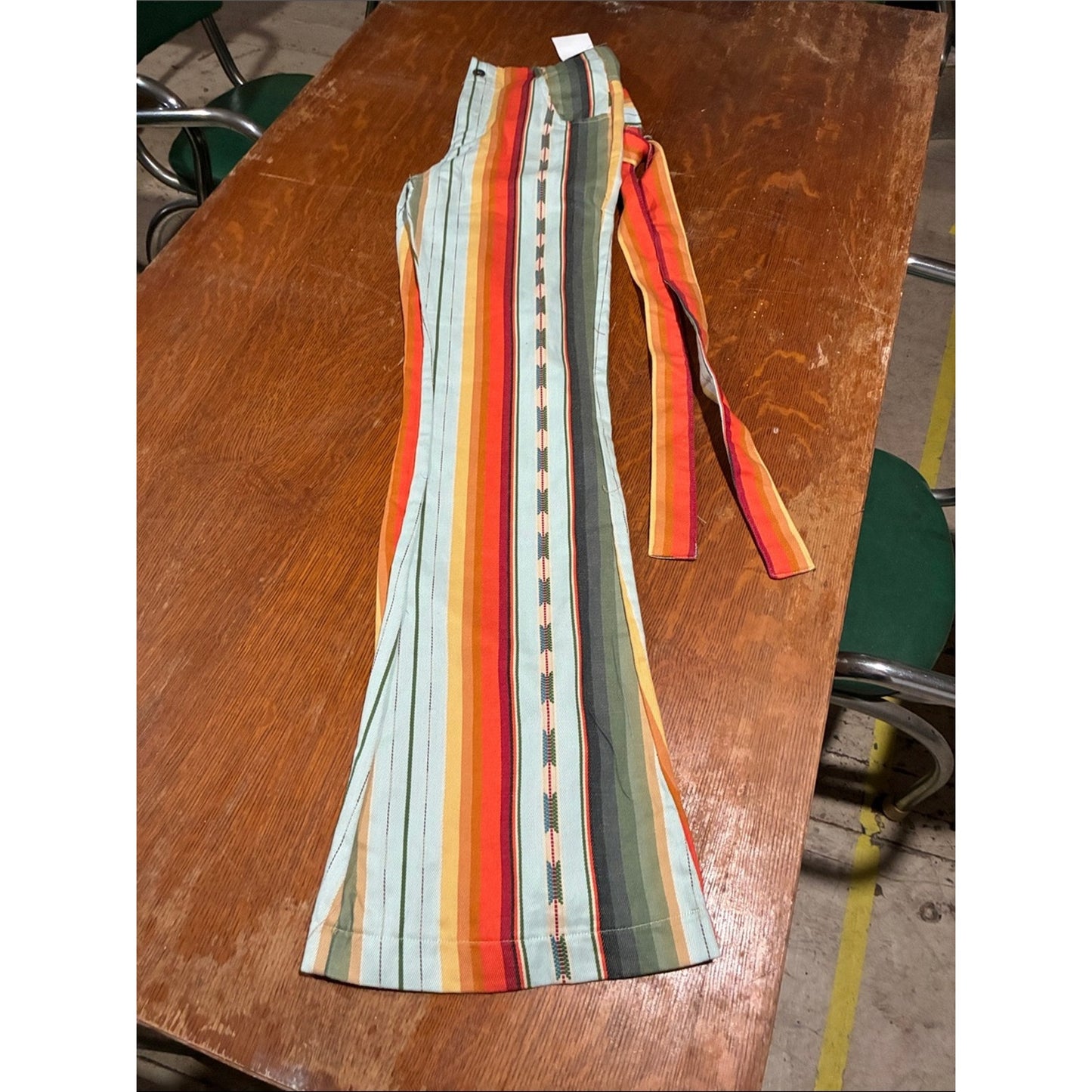 Boho Western Serape Stripe Bell Bottom Pants