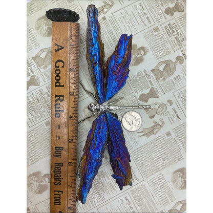 Iridescent Blue Purple Gold Titanium Crystal Display Rock