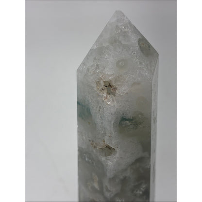 Ocean Jasper Point Tower - Green and White Crystal Rock