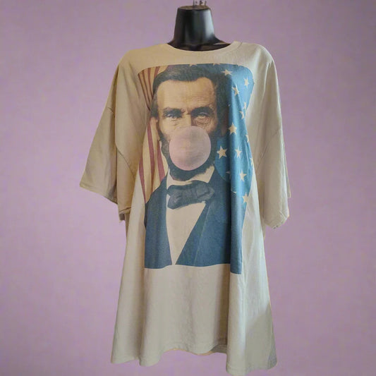 Abraham Lincoln Bubble Gum Patriotic Pop Art Tee | MADE IN USA