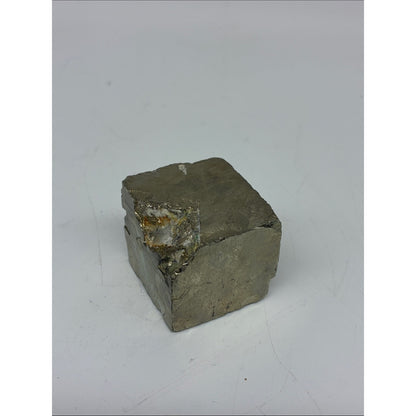 Natural Pyrite Decorative Cube - Metallic Gray and Gold Accent ROCK