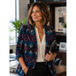Aztec Patterned Blazer - Pink and Blue