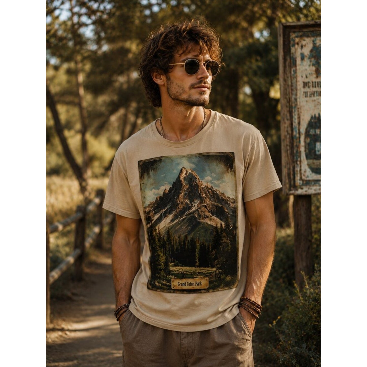 GRAND TETON PARK HATMAN ORIGINALS VINTAGE STYLE T SHIRT TEE