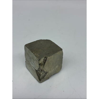 Natural Pyrite Decorative Cube - Metallic Gray and Gold Accent ROCK