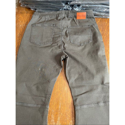 Bulk sale 20 pairs plus size Folk Olive Brown Wide-Leg Jeans with Frayed Hem