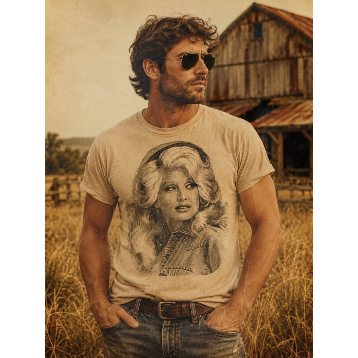 Dolly Parton Comfort Retro HATMAN ORIGINALS T SHIRT TEE MADE IN USA