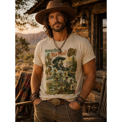 Buffalo Bill's Wild West Vintage Tee HATMAN ORIGINALS VINTAGE STYLE T SHIRT TEE