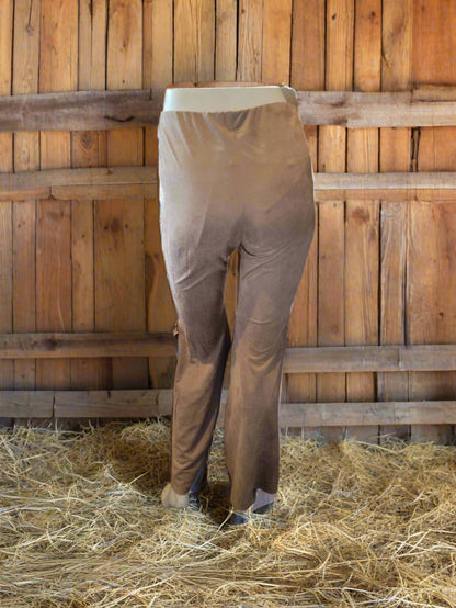 Native-Inspired Faux Suede Pants with Turquoise Beadwork